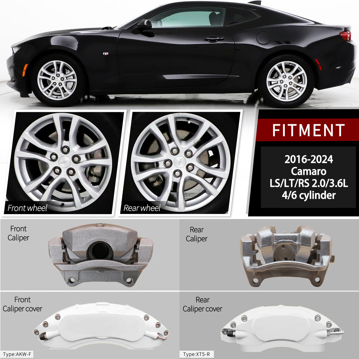 Brake Caliper Cover for Chevrolet Camaro AOOA (set of 4)