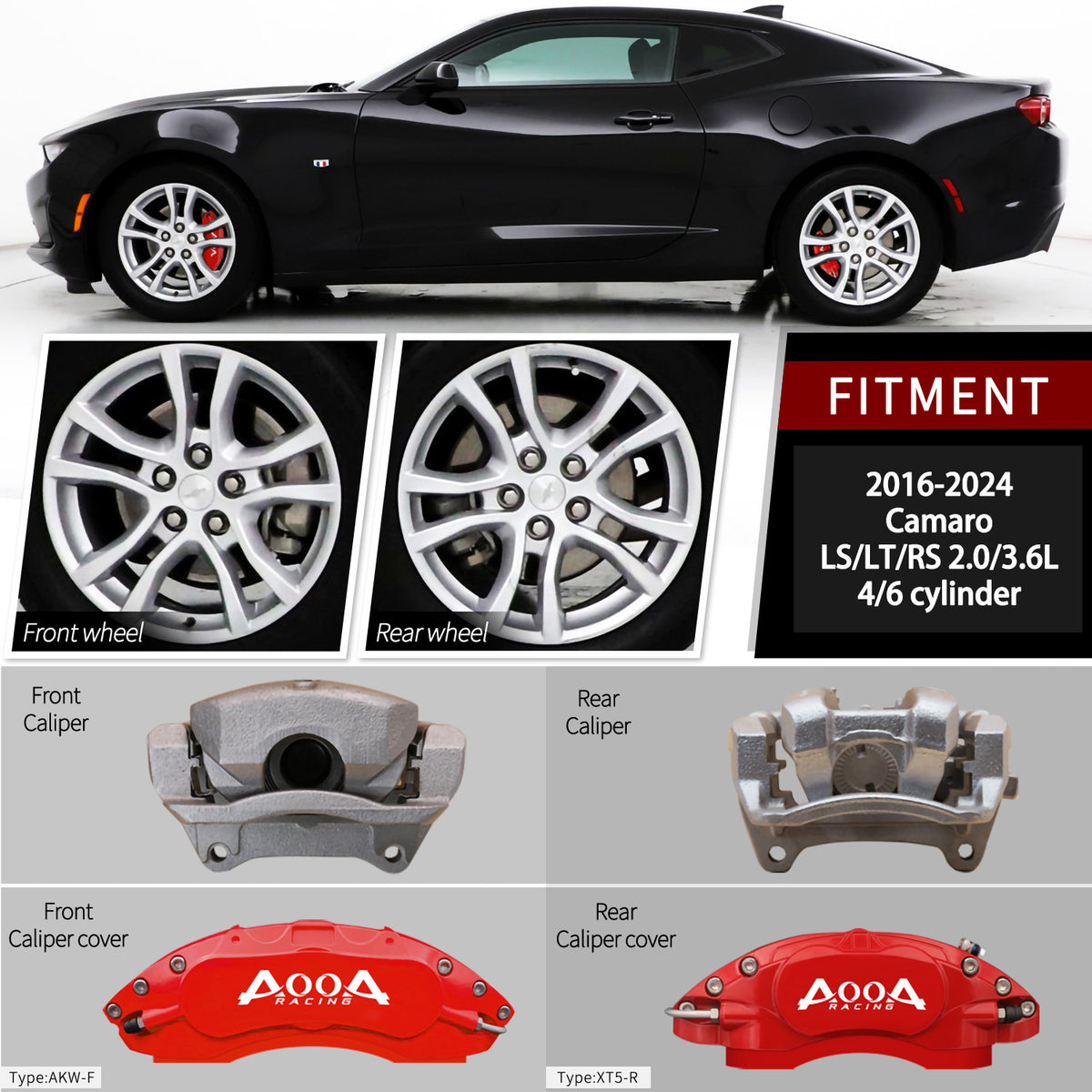 Brake Caliper Cover for Chevrolet Camaro AOOA (set of 4)
