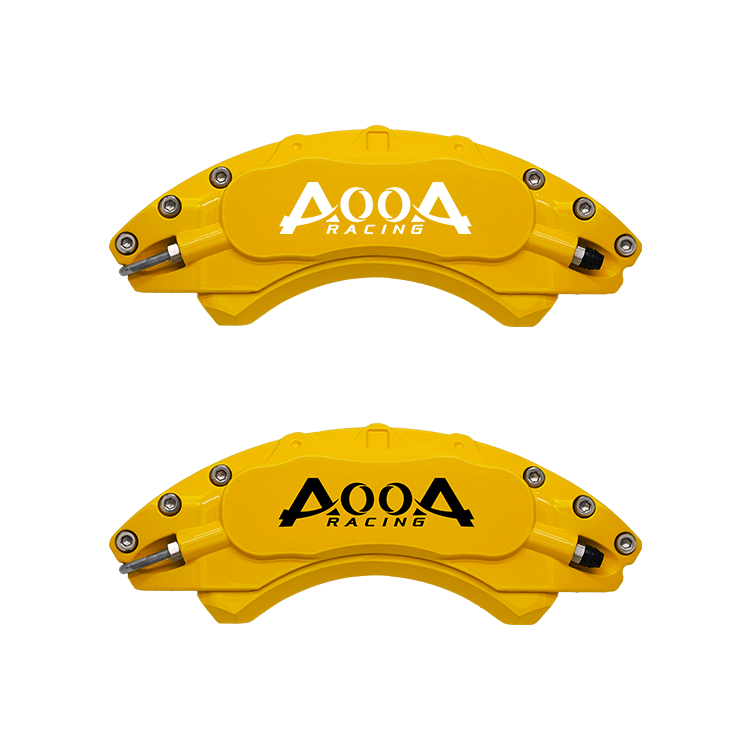 Red Brake Caliper Covers (Front & Rear Set) – Tuning Sport Spoiler Style – Plastic, 4-Piston Fit